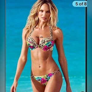 34B 2Pcs VS Victoria’s Secret Bombshell Miraculous Adds-2Cup-Leopard Floral swim